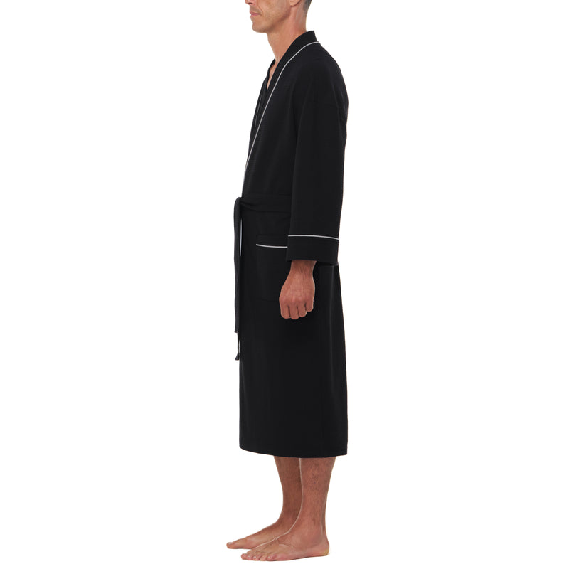 Big and Tall Knit Waffle Kimono