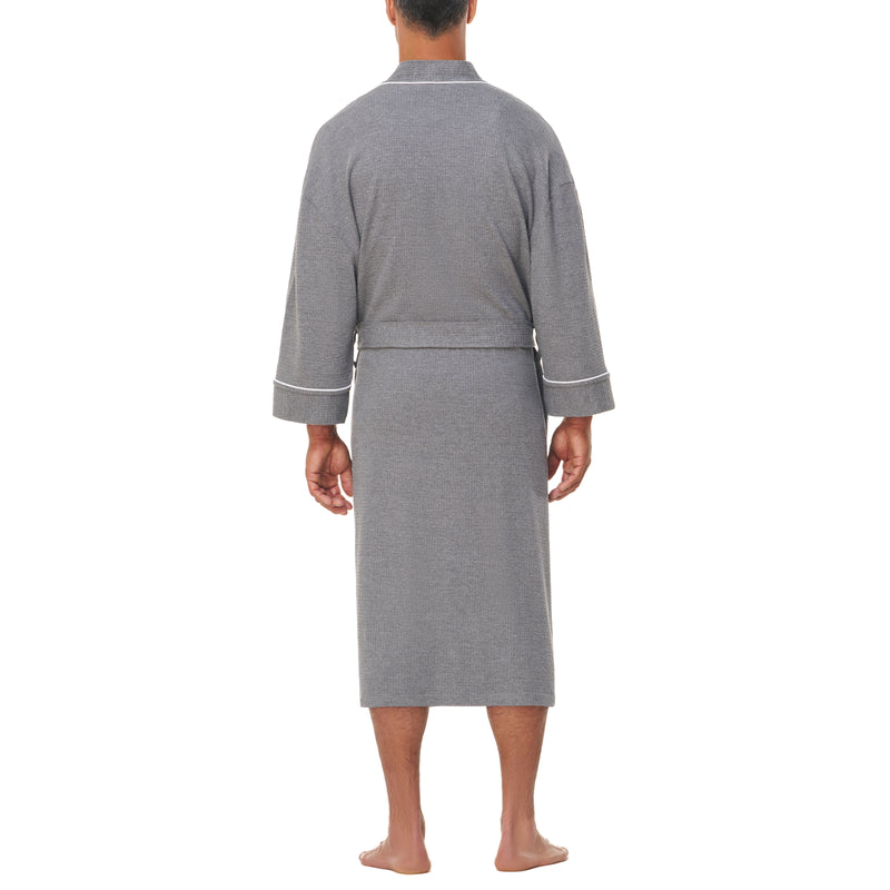 Big and Tall Knit Waffle Kimono