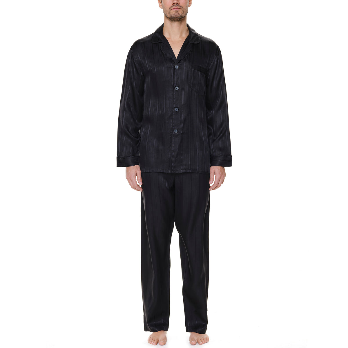 Herringbone Stripe Silk Pajama