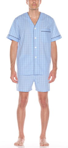 Cotton Shorty Pajama In Blue
