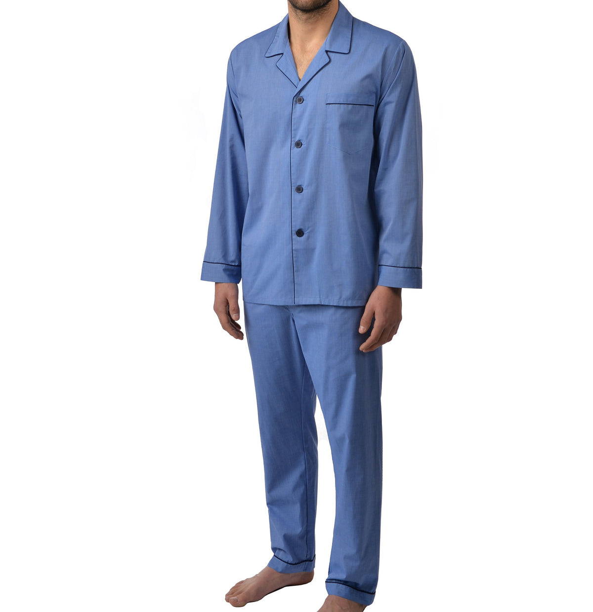 Easy Care Long Sleeve Pajama In Blue