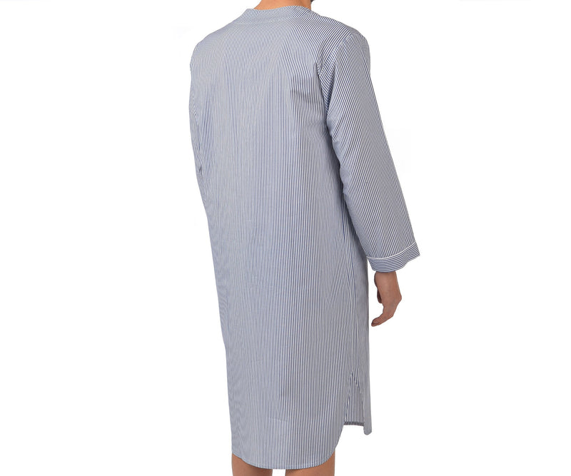 Cotton Nightshirt In Navy Stripe