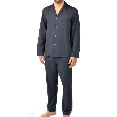 Cotton Long Sleeve Pajama In Blue